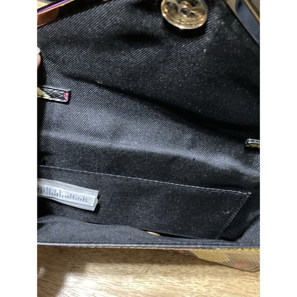 Aldo Snake Print Clutch Purse Envelope Crossbody Bag Colorful Yellow Pink Black - Picture 8 of 9